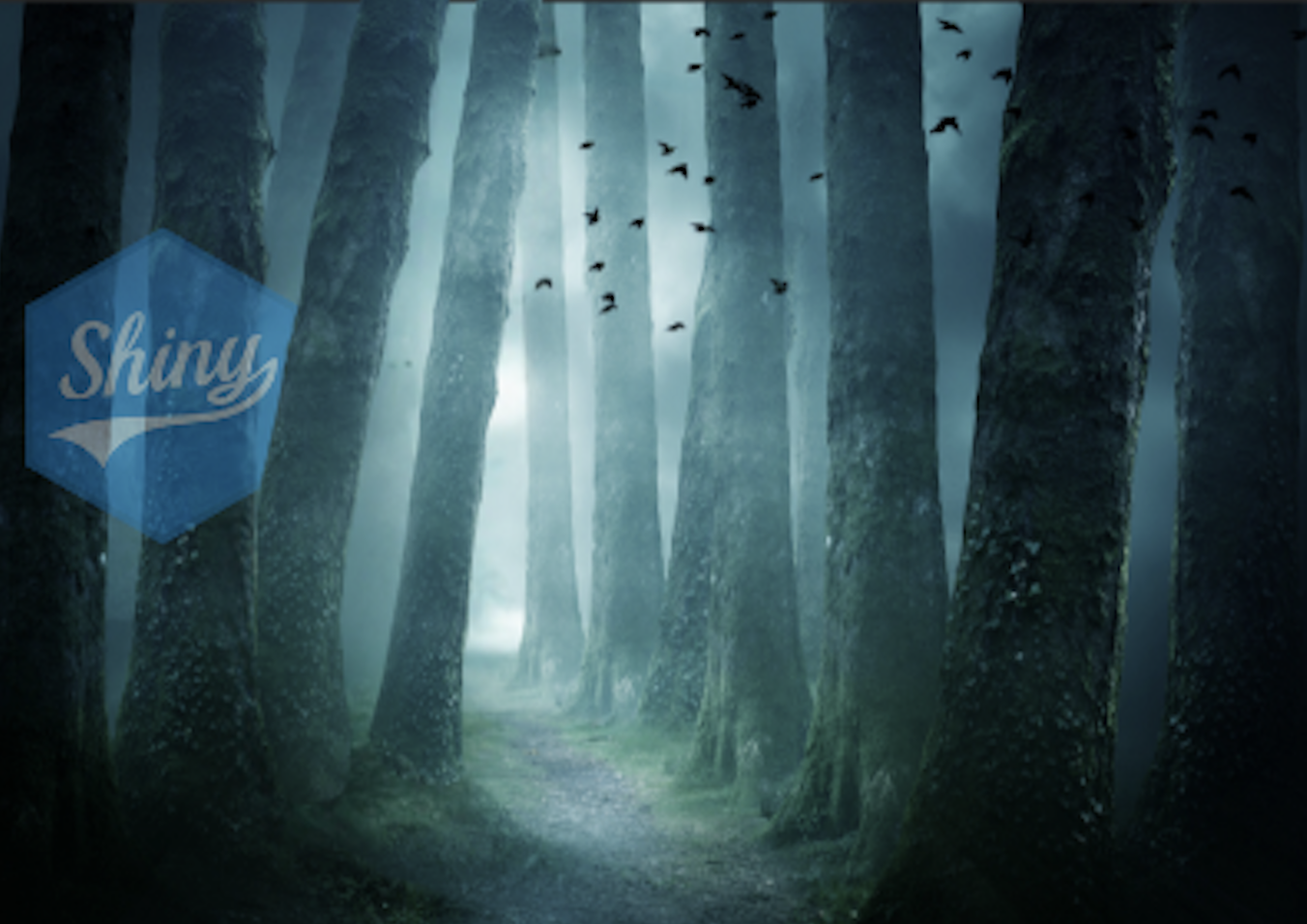 Spooky Shiny icon in a forest at night